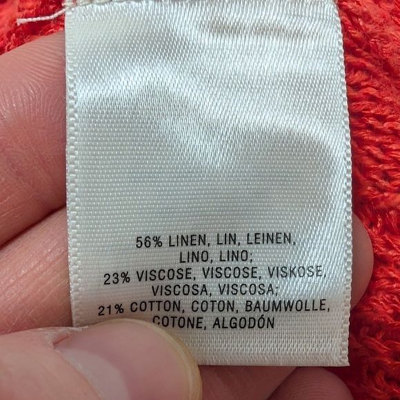 Rosie Neim Rosie Neira Anthropologie (Small) Red Knit Linen Blend Sweater NWT - Picture 6 of 8